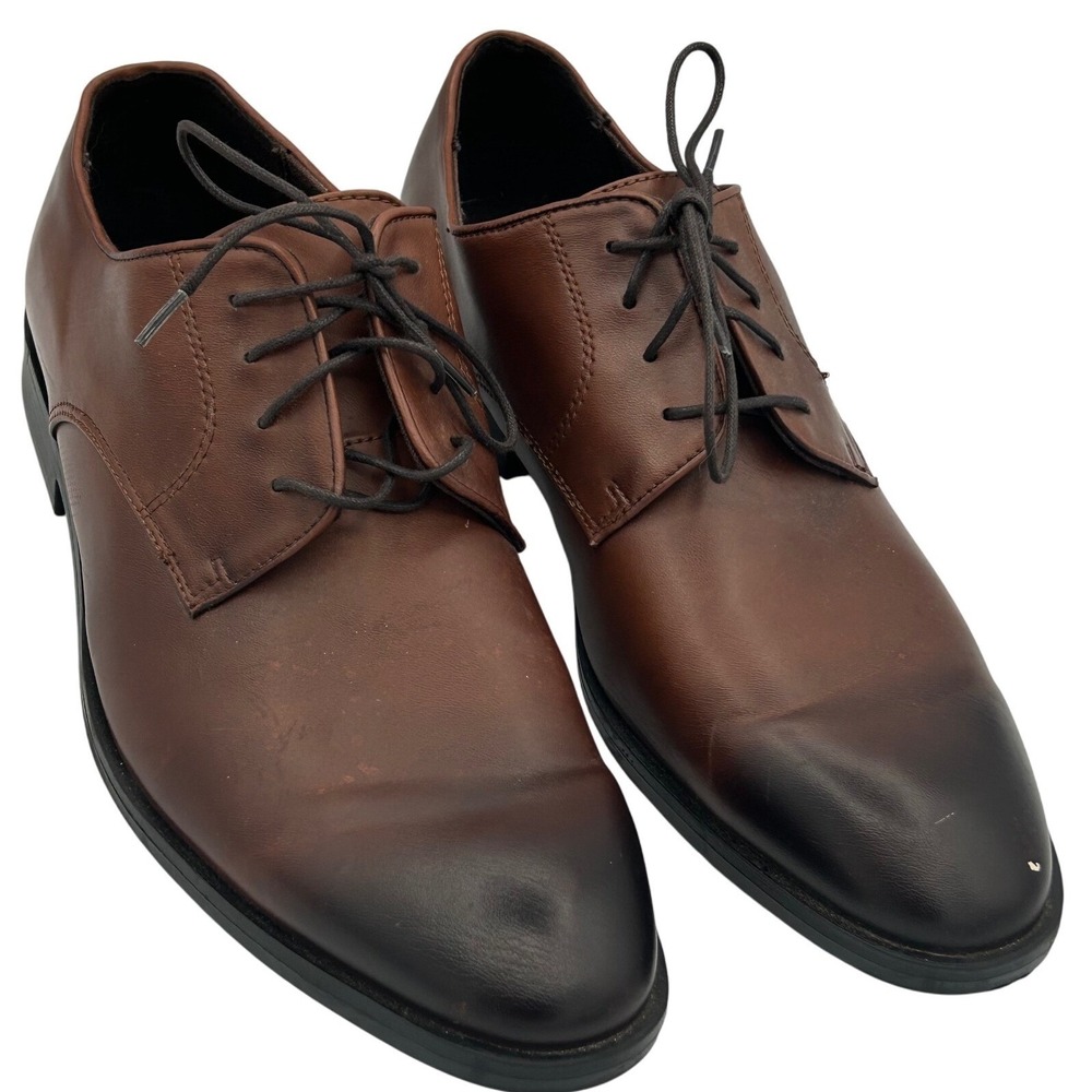 H&M Men's Brown Leather Lace Up Oxford Dress Shoes Size 43 Euro